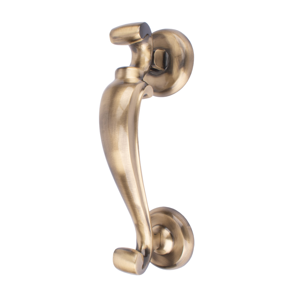 Dart Heavy Cast Brass Slim Doctor Door Knocker 180mm x 32mm - Antique Brass
